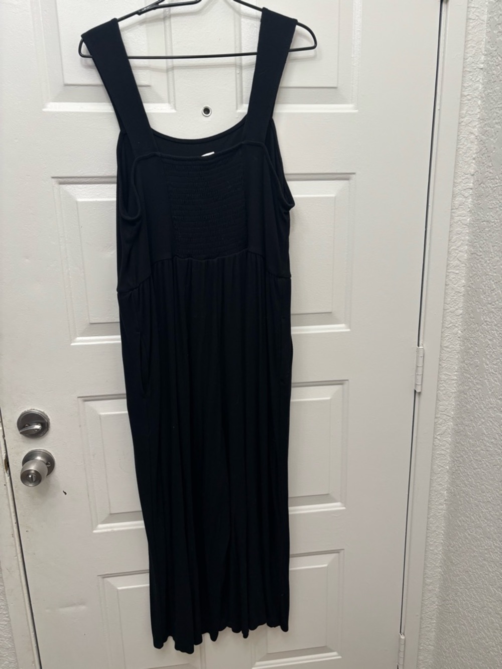 Ava & Viv Black Wide-Leg Square Neck Jumpsuit